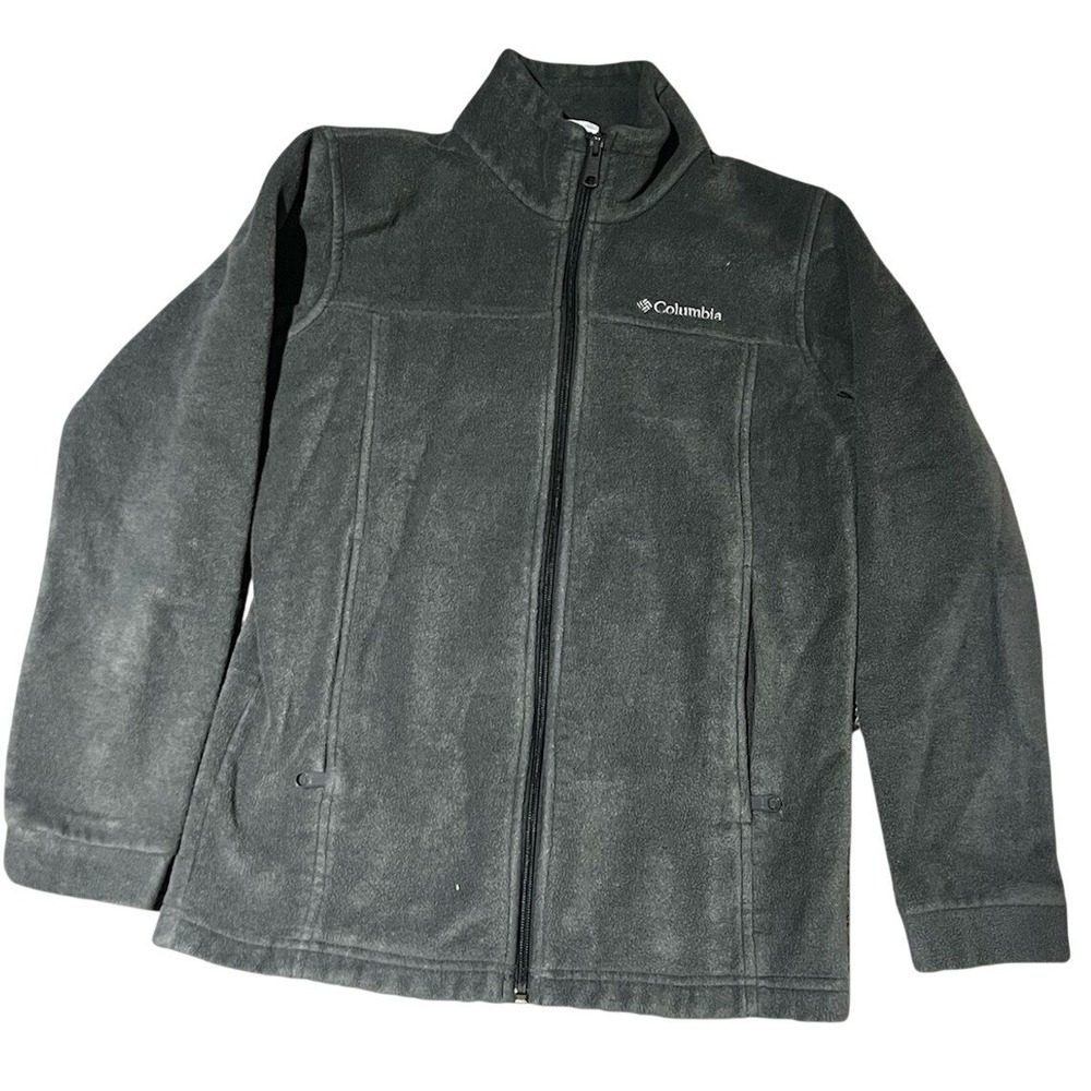 Columbia Grey Youth Fleece Jacket, Size Large (14/16)